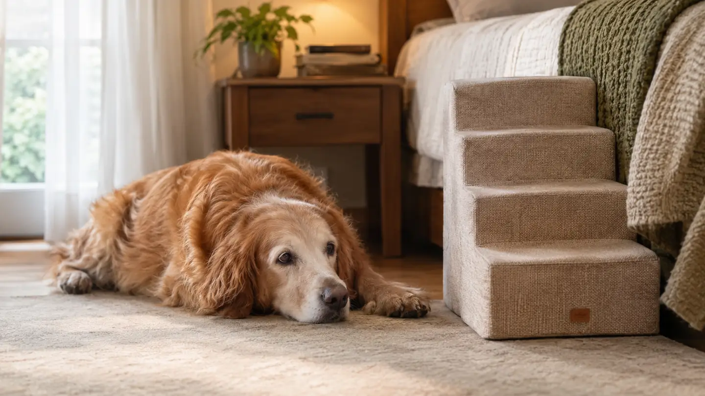 How to Teach a Senior Dog to Use Pet Stairs